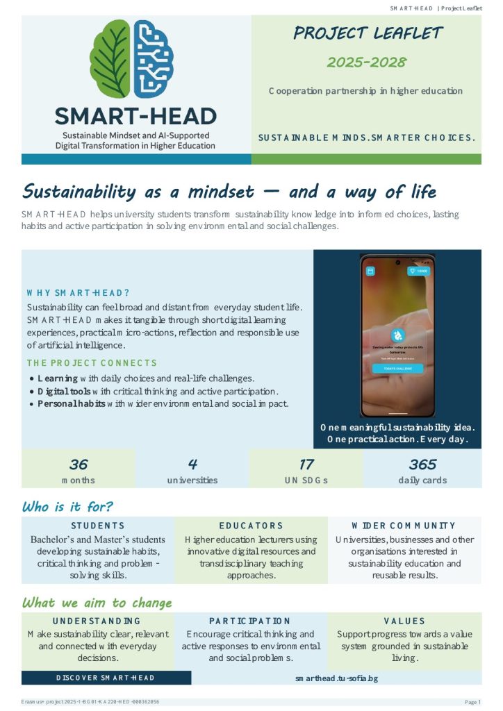 Discover SMART-HEAD: Sustainability as a Mindset and a Way of Life publication cover